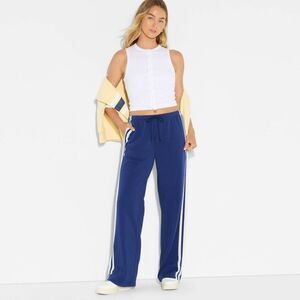 Zoe+Liv - Women's Side Striped Graphic Pull-On Pants - Navy  Navy Blue